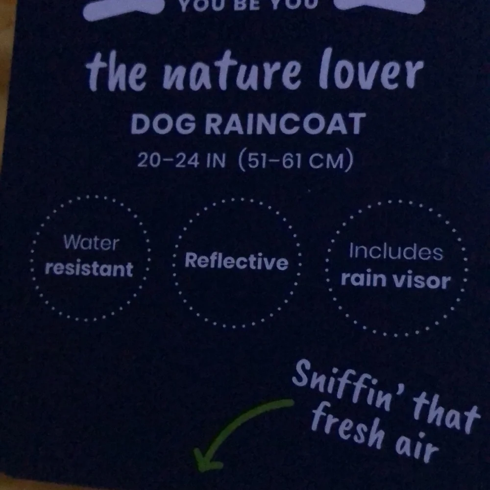NWT reflective dog raincoat XXL